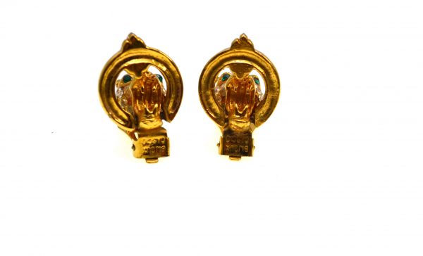 Cercei Bijoux Cascio vintage, placati aur, cristale decorative, Florenta